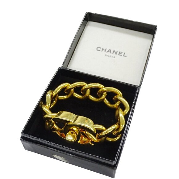 CHANEL Gold Logo Charm Bracelet - Picture 12 of 12